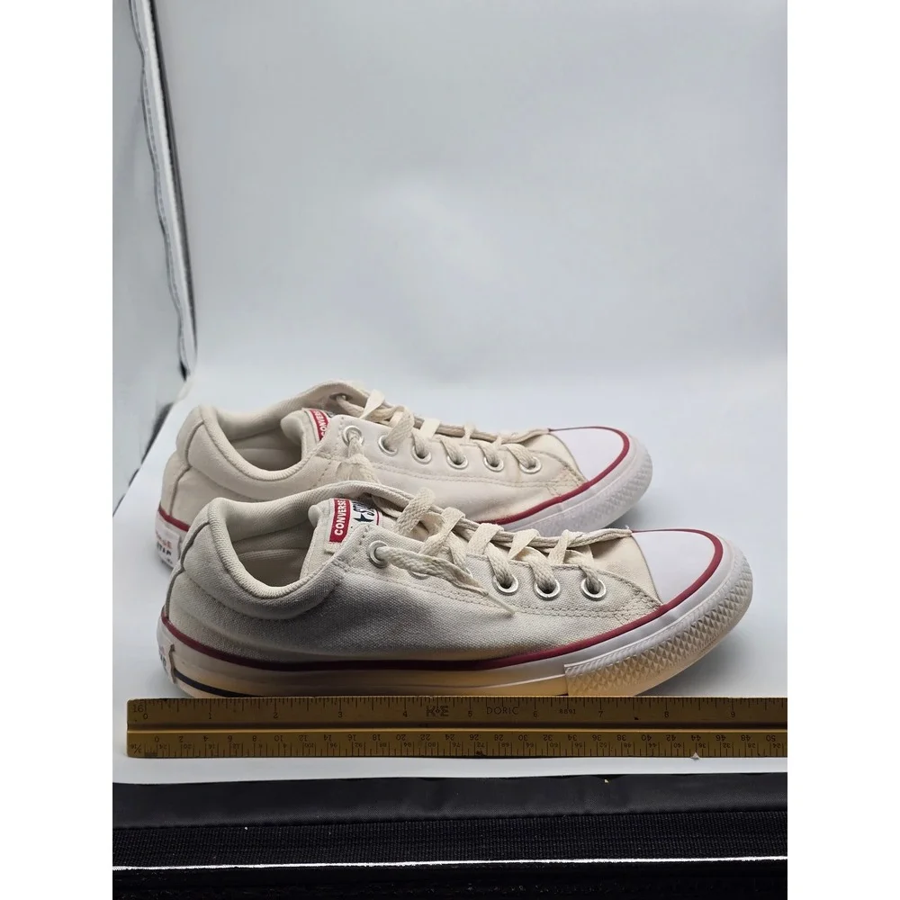 Converse All Star Madison Low Top Kids White Sneakers 4.5Y Distressed‎ Classic